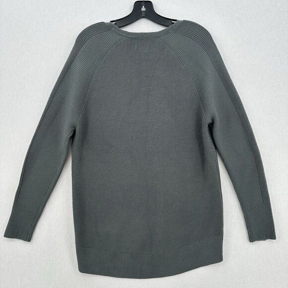 Athleta Sweater Womens Small Hanover V-Neck Gray Knit Merino Wool Blend Relaxed - Picture 6 of 9